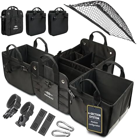 Extra Large Car Trunk Organizer System, Modular & Collapsible, Black