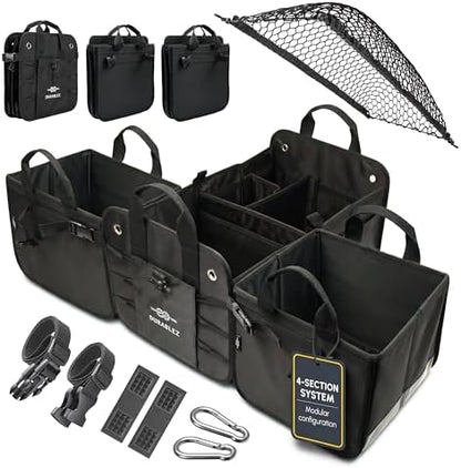 Extra Large Car Trunk Organizer System, Modular & Collapsible, Black