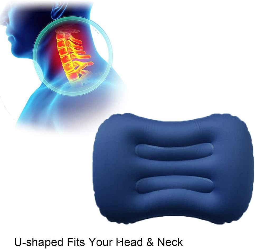 SUNYAO Ultralight Inflatable Camping Pillows - Compressible, Compact, Inflatable, Comfortable, Ergonomic Pillow for Neck & Lumbar Support While Camping,Backpacking,Hiking