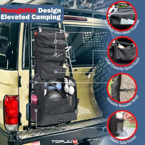 Camp Kitchen Organizer with Hanging Storage & Paper Towel Holder