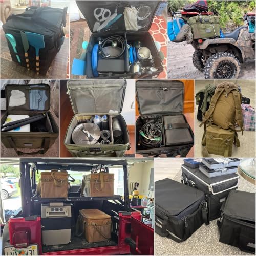 Tactical Camping Storage Bag Utility Tote Bag Camp Kitchen & Trunk Organizer with Combination Lock and Shoulder Strap
