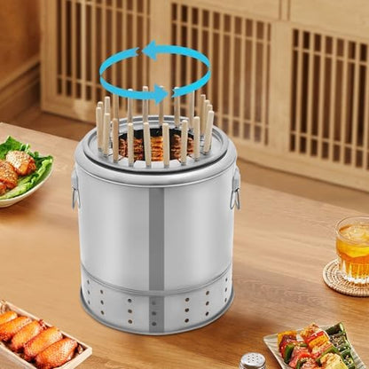Portable Charcoal Grill, Medium-20 Skewers