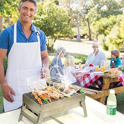 Portable Charcoal Grills With 40Pcs 14" Long Kabob Skewers, Heavy Duty Small Tabletop BBQ Grill, Easy to Carry Outdoor Camping Grill for Tailgating Backpacking Hiking Picnic Hiking Cooking
