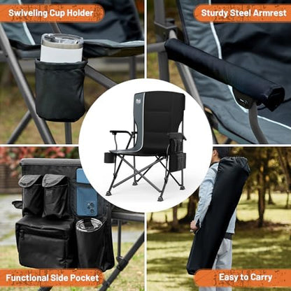TIMBER RIDGE Oversized Folding Camping Chair High Back 500lbs