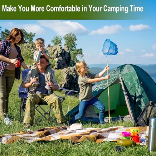 Camping Chairs Outdoor Portable Folding Chair with Mesh Back, Blue