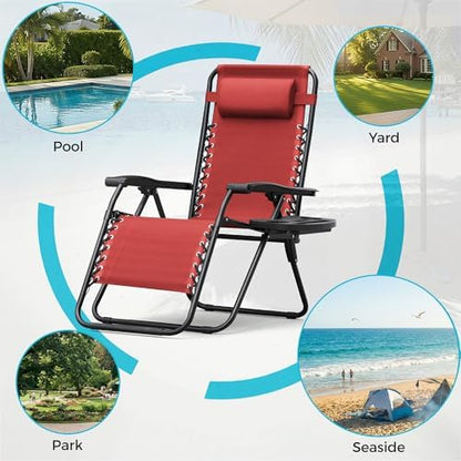 Homall Zero Gravity Chair Patio Folding Lawn Camp Reclining Lounge Chair