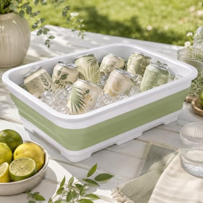Goderewild Collapsible Dish Pan, 10L (2.6 Gal) Foldable Sink Tub