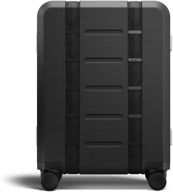 D_b_ Ramverk Pro Carry-On 21 Inch Hardside Luggage Extra Protection Aluminum Frame, Silent 360 Spinner Wheels, TSA Lock, Interior Laptop Compartment and Two Zipper Dividers - Silver Frame/Black
