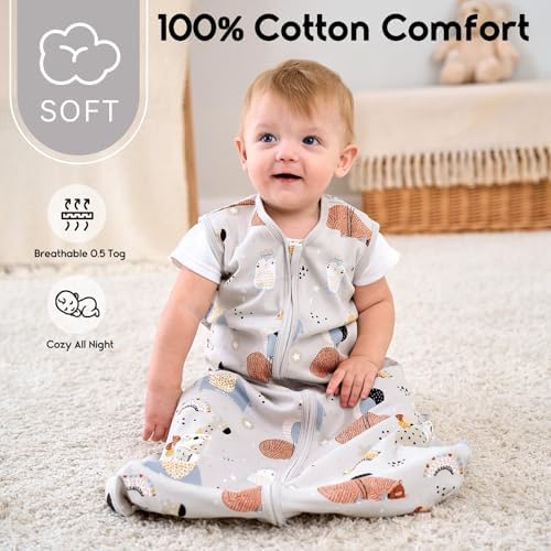 Yoofoss Baby Sleep Sack 18-24 Month 0.5TOG 100% Organic Cotton 2-Way Zipper