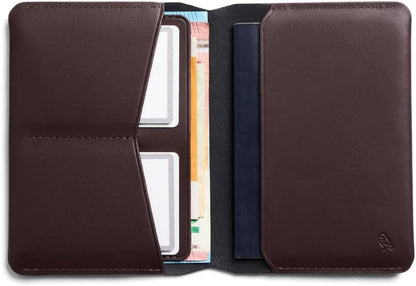 Bellroy Passport Cover (slimline travel wallet/pouch with card slots and space for cash plus travel documents) - DeepPlum