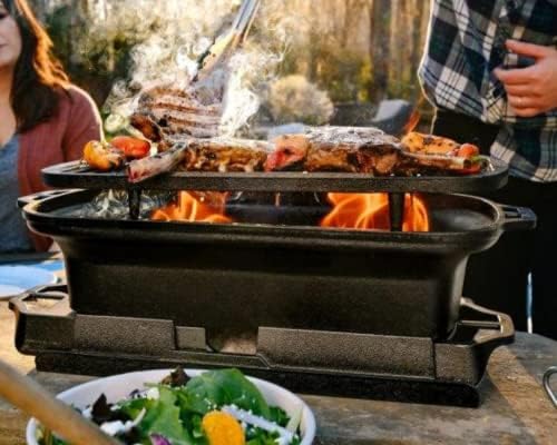 Lodge Sportsman's Pro Cast Iron Grill, 9 x 16.75 Inches