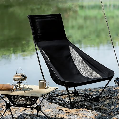 2 Pack High Back Camping Chair, 2-in-1 Height Adjustable, Heavy Duty