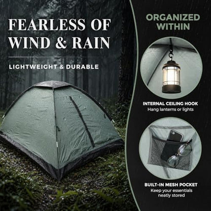 XL Camping Tent 1/2 Person Small Tents Lightweight Waterproof Adult