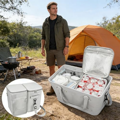Thermal Coolers Bag Insert with Mesh Storage, Gray