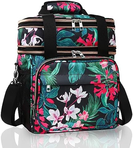 GLENKEY Expandable Lunch Box Women Insulated Soft Leakproof Cooler Bag