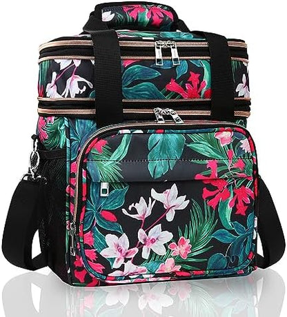 GLENKEY Expandable Lunch Box Women Insulated Soft Leakproof Cooler Bag