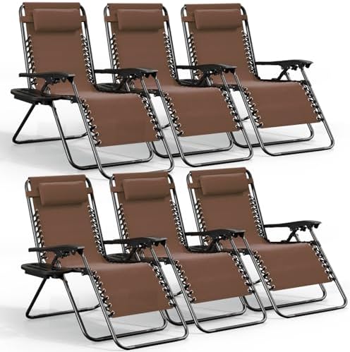 Nestl Zero Gravity Chairs Set of 6 - Brown