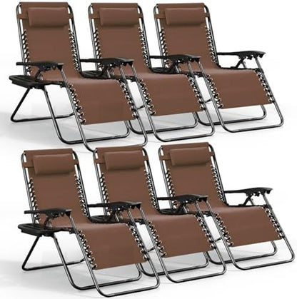 Nestl Zero Gravity Chairs Set of 6 - Brown