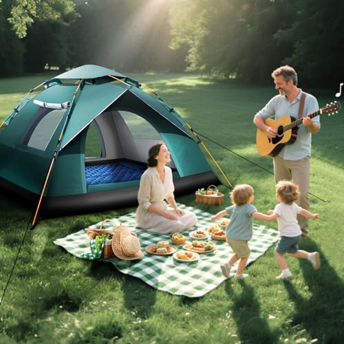 2-3 Person Camping Tent Automatic Instant Pop-Up Tents for Camping Easy and Quick Setup Camping Tent Waterproof Tent Family Tent for Camping/Backpacking/Hiking/Beach/Backyard/Outdoor Events