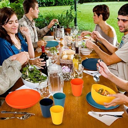 Supernal 32-Piece Unbreakable Wheat Straw Dinnerware Set,Service for 8