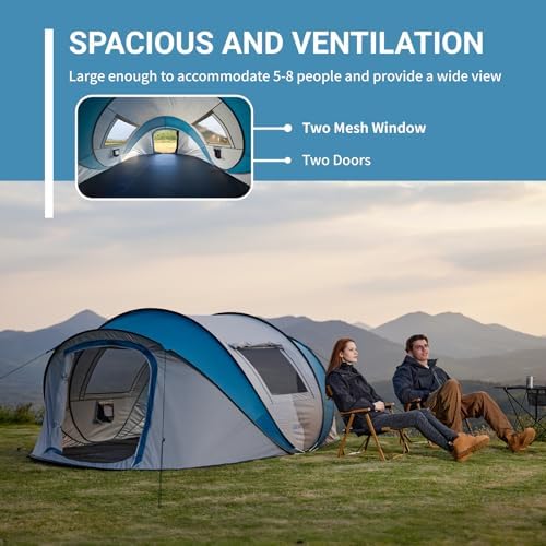 EchoSmile Instant Pop Up Camping Tent, 2/4/6 Person Easy Setup Tent