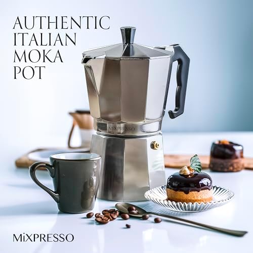 Mixpresso 9 Cup Moka Pot Stovetop Espresso Maker, Italian Cuban Coffee Pot