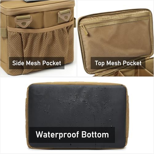 Tactical Camping Storage Bag 18L Utility Tote Bag Camp Kitchen and Trunk Organizer (Khaki)