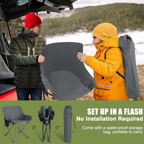 Joyfair Camping Lawn Chair for Adult, Outside Beach Chairs (2 Pack, Grey)