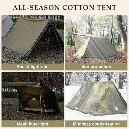 TOMOUNT Bivy Tent Canvas Shelter for Camping for Two Person