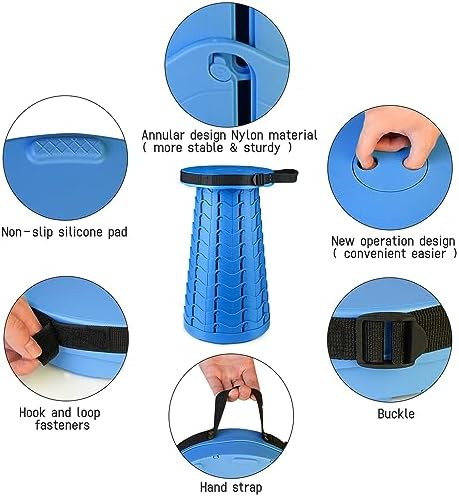 Portable & Lightweight Foldable Camping Chair for Adults, Heavy Duty Folding Stool with Adjustable Shoulder Strap, Perfect for Picnic, Beach, Backyard, and World Cup 2026 Sporting Events