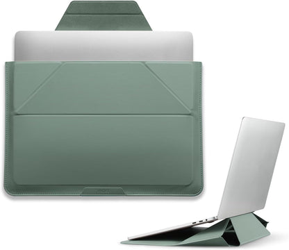 MOFT Laptop Carry Sleeve, 2-in-1 Laptop Bag & Stand for 14" MacBook Air/Pro & Dell/HP/Lenovo/Asus, Stylish Slim Computer Sleeve Bag with Expandable Storage for Computer Accessories, Seafoam