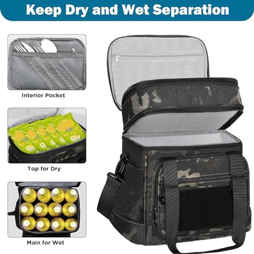 GLENKEY Tactical Lunch Box Men 16L Expandable Insulated Leakproof Cooler
