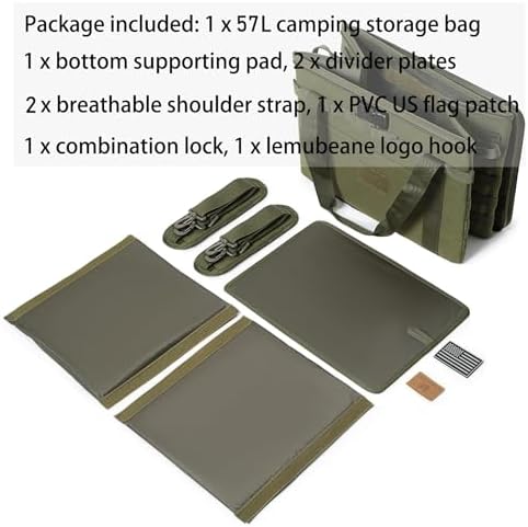 Tactical Camping Storage Bag Utility Tote Bag Camp Kitchen & Trunk Organizer with Combination Lock and Shoulder Strap