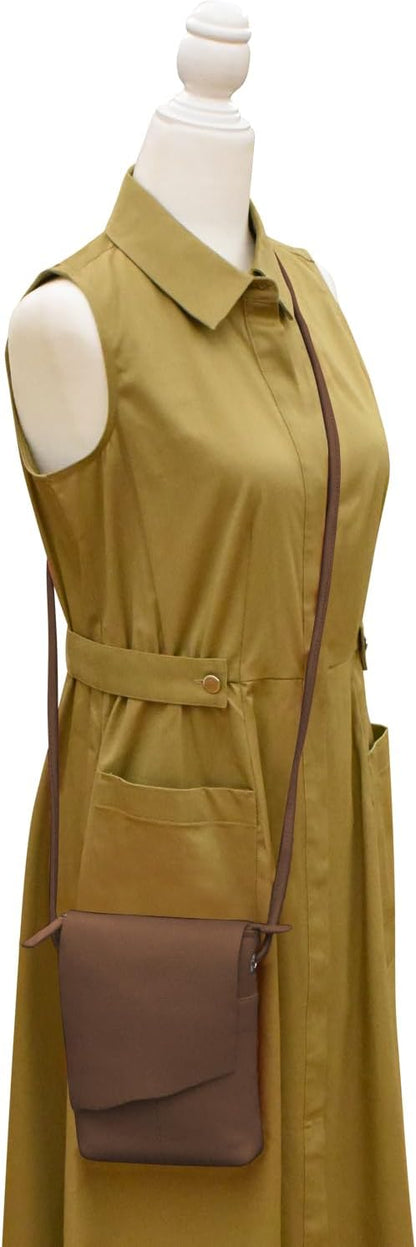 ili New York Leather Mini Sac Crossbody - Genuine Leather Crossbody Bags for Women with RFID Blocking, Adjustable Strap