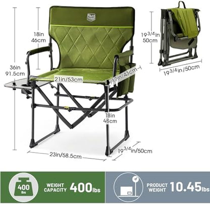 TIMBER RIDGE 400lbs Heavy Duty Camping Chair Portable Directors Chair