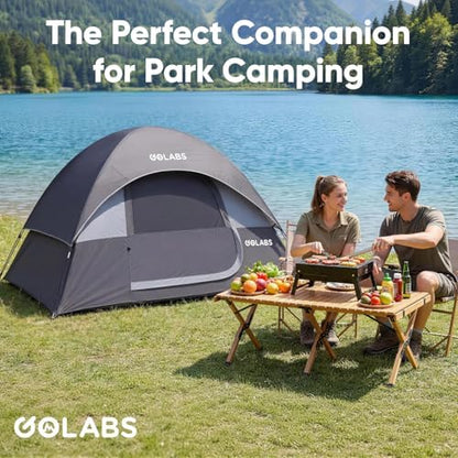 Golabs CT1 2 Person Camping Tent, Easy Set Up in 3 Min, Mesh Top & Door