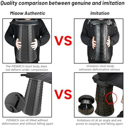 Folding Stool Portable Collapsible Stool Seat Max Load Capacity 400lbs for World Cup 2026, Telescopic Folding Stools Retractable Stools for Adult Camping Hiking Travel Outdoor BBQ (Black)