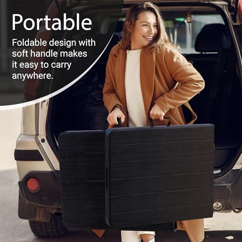 10 PACK of 6 Feet Foldable Table with Built in Handle & Steel Legs | 6FT Heavy Duty Folding Portable | Perfect for Party, Dining, Wedding, Events, Picnic Indoor, Outdoor, Camping, Folding - 6 Foot