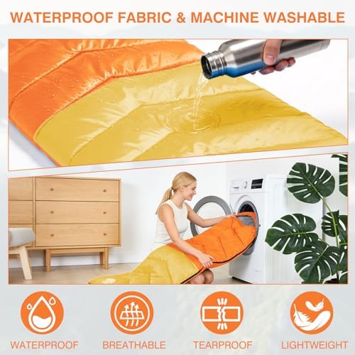 Sleeping Bags for Adults & Kids for Camping Hiking Trips Warm Cool Weather, Lightweight and Waterproof with Compression Bag, 3-4 Season Indoors Outdoors Activities