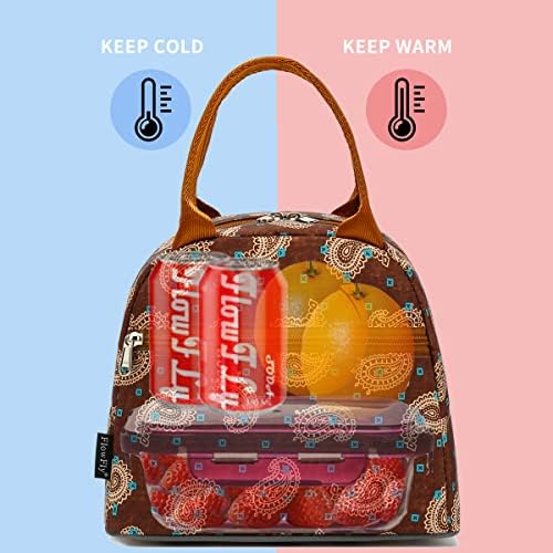 FlowFly Insulated Lunch Cooler Bag - Tote Bag Organizer for Women/Men, Cashew