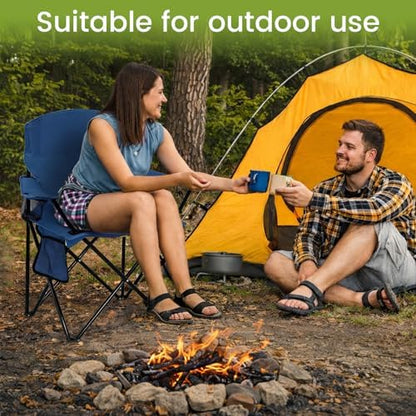 2 Pack Folding Camping Chair with Cup Holder & Side Storage Bag 300lbs Capacity Lightweight High Back Portable for Beach, Picnic, Sport, Cyan