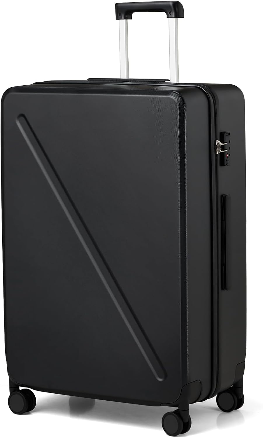 MILADA 28 Inch Hard Shell Luggage - Large Checked Suitcase With Wheels, TSA Approved, For Long Trips - Black