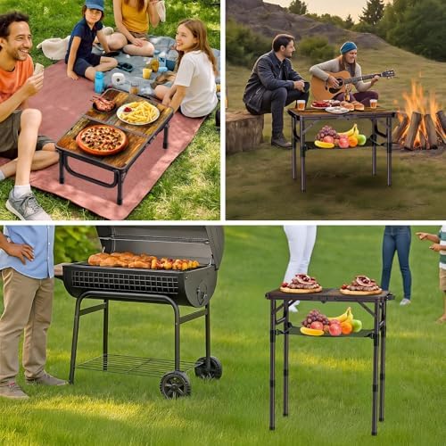 Anbte 2ft Camping Folding Table, 24" X 16" Aluminum Small Portable Table