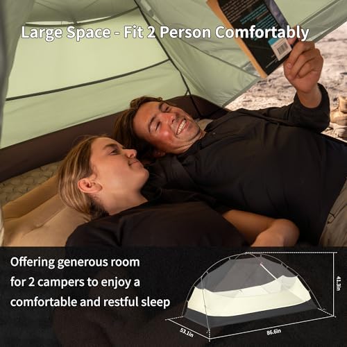 Naturehike Mongar Upgraded 1/2/3 Person Backpacking Tent,Waterproof Lightweight Camping Tent with Footprint