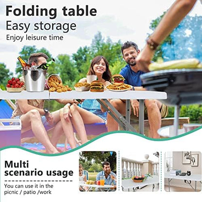 FDW | 4FT Folding Table | White | Portable Plastic Table