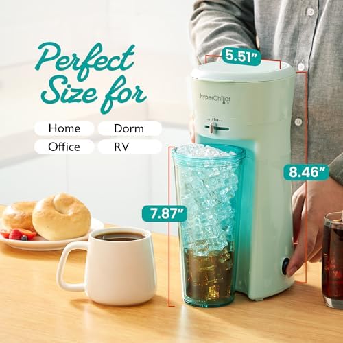 Elite Gourmet HyperChiller EHC824 Iced & Hot Coffee Maker, Mint