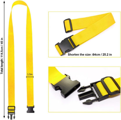 2Pack Luggage Straps for Suitcases, Travel Connector for Carry On Bag, Add Bag to Connect Two Suitcases, Adjustable Belt Attachment Accessories for Connect Your 3 Luggages, Yellow