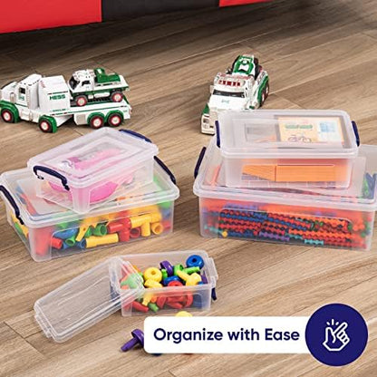 Superio 36 Quart Clear Plastic Storage Boxes with Lids, Stackable Organizer Containers, BPA-Free Storage Bins for Home, Office, School & Dorm, 2 Pack