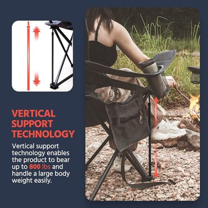 OUTSIDER Oversized Folding Camping Chair with Adjustable Lumbar Support 2pc