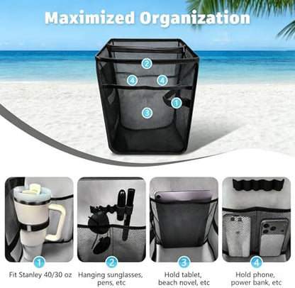 XYFuuee 2-in-1 Cooler Organizer Insert for X Large Bogg Bag Accessories, PEVA Portable Leak-Proof Ice Chest, Lightweight Mesh Divider Inserts Pouch with 4Fastener for XL Bog Beach Rubber Tote